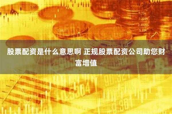 股票配资是什么意思啊 正规股票配资公司助您财富增值