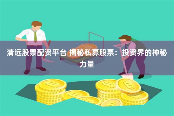 清远股票配资平台 揭秘私募股票：投资界的神秘力量
